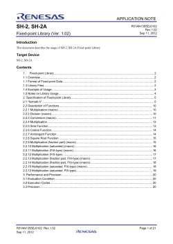 SH-2, SH-2A Fixed-point Library (Ver. 1.02)