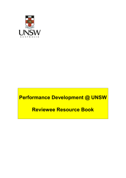 Performance Development @ UNSW Reviewee Resource Book