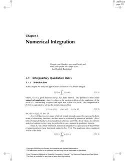 Numerical Integration - Society for Industrial and Applied Mathematics