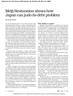 Meiji Restoration shows how Japan can judo its debt problem