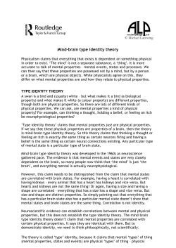 Mind&ndash;brain type identity theory