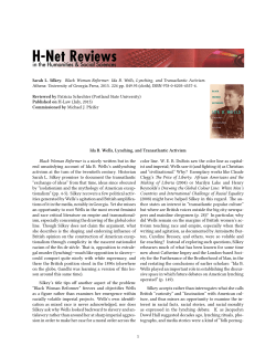 Ida B. Wells, Lynching, and Transatlantic Activism - H-Net