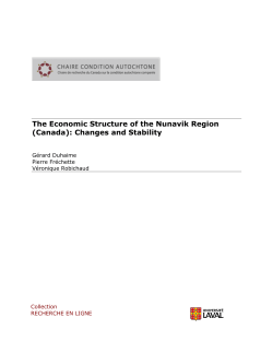 The Economic Structure of the Nunavik Region (Canada