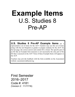 U.S. Studies 8 Pre-AP