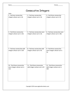 Consecutive Integers