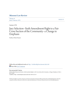 Sixth Amendment Right to a Fair Cross Section of the Community