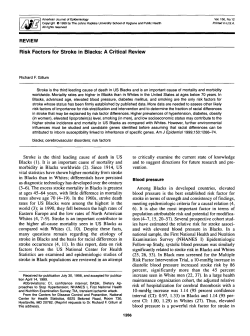 Risk Factors for Stroke in Blacks: A Critical Review