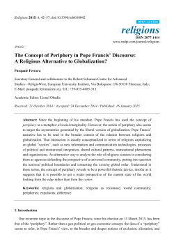 The Concept of Periphery in Pope Francis` Discourse