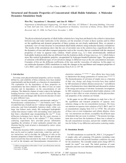 Structural and Dynamic Properties of Concentrated Alkali Halide