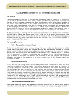 marguerite bourgeoys: an extraordinary life