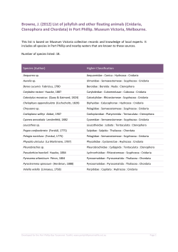 Browne, J. (2012) List of jellyfish and other floating animals
