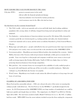 HOW FAR DID THE US ECONOMY BOOM IN THE 1920S? USA