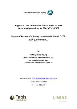 Support to EEA tasks under the EU MAES process Negotiated