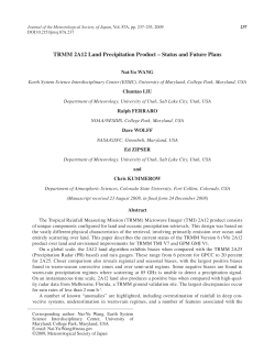 TRMM 2A12 Land Precipitation Product – Status