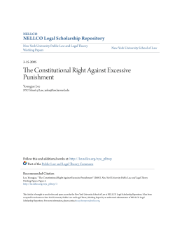 The Constitutional Right Against Excessive Punishment