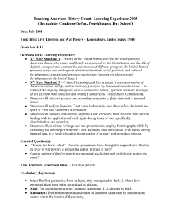 Korematsu v. United States, Lesson Plan