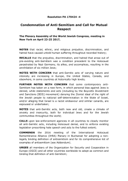 Resolution 4 - Condemnation of Anti