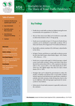 Economic Brief - Mortality in Africa The Share of Road Traffic Fatalities