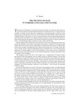 THE MEANING OF HALK IN TURKISH LANGUAGE AND CULTURE