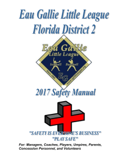 EGLL Safety Manual - Eau Gallie Little League