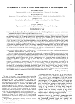 Diving behavior in relation to anlbient water temperature in northern