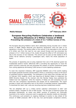 ERP Europe Recycles 2 Million Tonnes of WEEE-Corporate