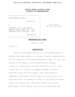 UNITED STATES DISTRICT COURT DISTRICT OF