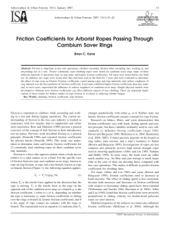 Friction Coefficients for Arborist Ropes Passing Through Cambium