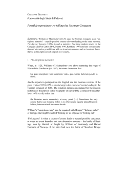 Possible narratives: re-telling the Norman Conquest