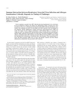 Immune Interaction between Respiratory Syncytial Virus Infection