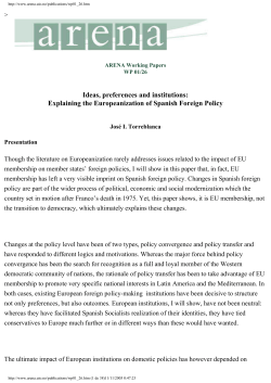 Europeanization of Spanish Foreign Policy