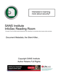 Document Metadata, the Silent Killer
