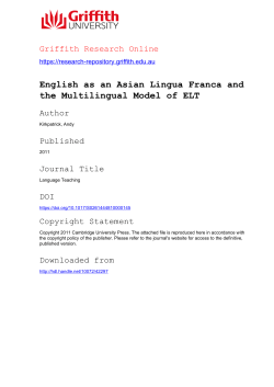 English as an Asian lingua franca and the multilingual