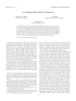 A Temporal Ratio Model of Memory
