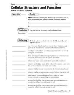 Cellular Structure and Function