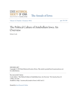 The Political Culture of Antebellum Iowa: An Overview