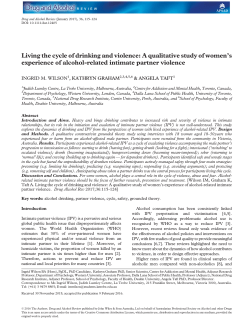 Living the cycle of drinking and violence: A