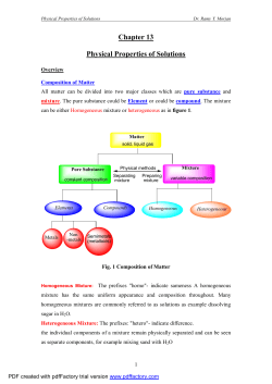 Chapter 13 Physical Properties of Solutions