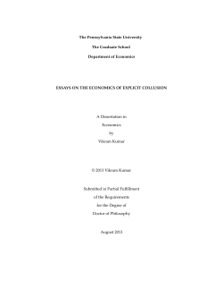 The Graduate School Department of Economics