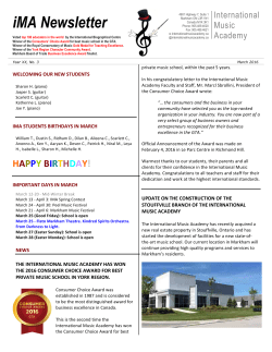 March 2016 - International Music Academy