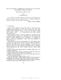 THE NATIONAL LABOR RELATIONS ACT AND THE