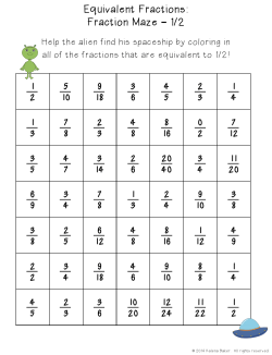 Equivalent Fractions: Fraction Maze &ndash; 1/2