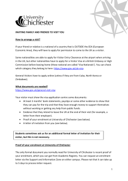 INVITING FAMILY AND FRIENDS TO VISIT YOU How to arrange a