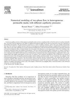 Numerical modeling of two-phase flow in heterogeneous permeable