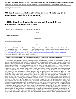 Of the Countries Subject to the Laws of England