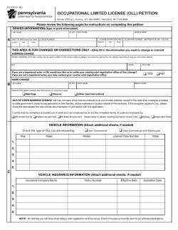 occupational limited license (oll) petition