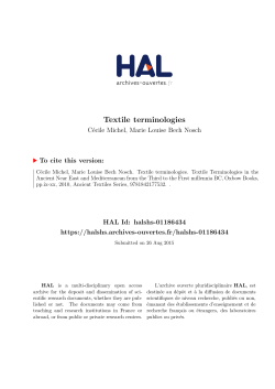 Textile terminologies - Hal-SHS