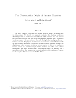 The Conservative Origin of Income Taxation
