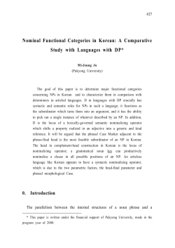 Nominal Functional Categories in Korean: A