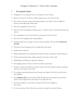 Chapter 4 Section 1: Life in the Colonies